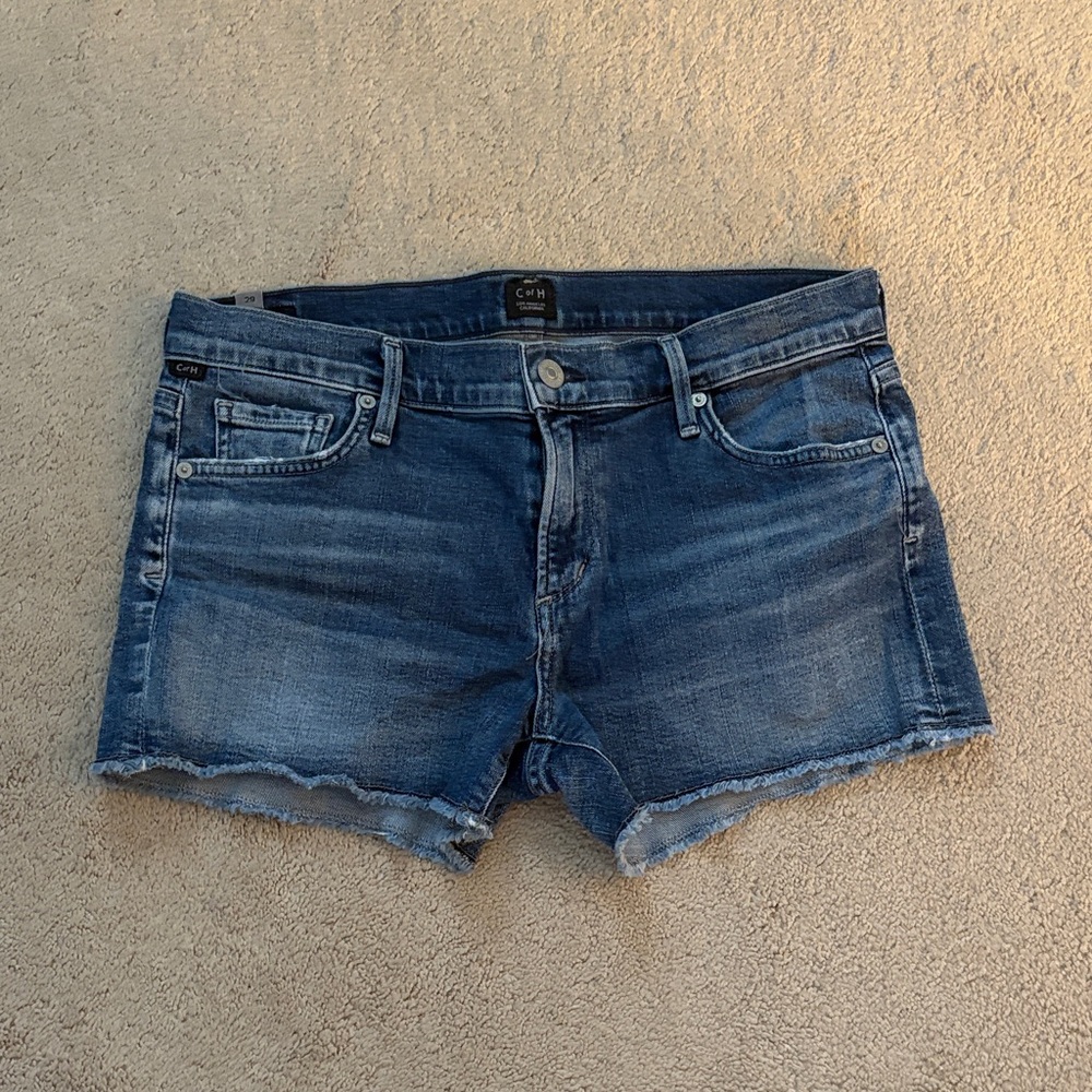 Citizens Of Humanity Distressed Blue Jean Shorts